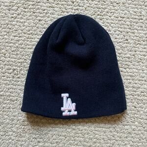 y2k LA Dodgers blue and pink beanie